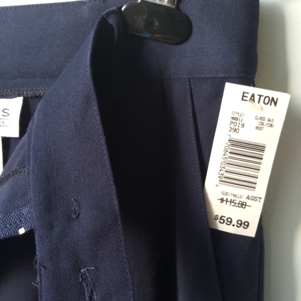Della Spiga Italy VTG 80s Navy Blue Pleated Slacks (10) - Picture 11 of 15